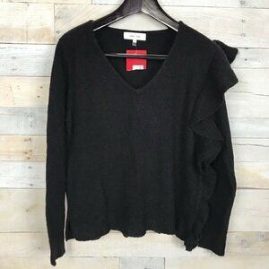 John & Jenn Comfy Shoulder Ruffle Sweater Black S